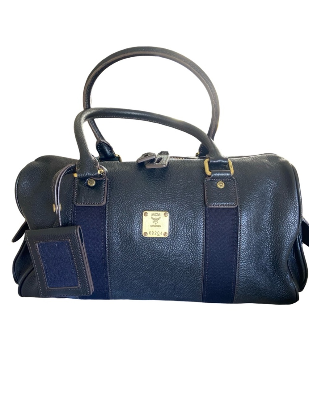 MCM Black Leather Ella Mini Duffle/Boston Bag